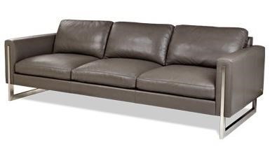 Leather sofa with metal best sale legs